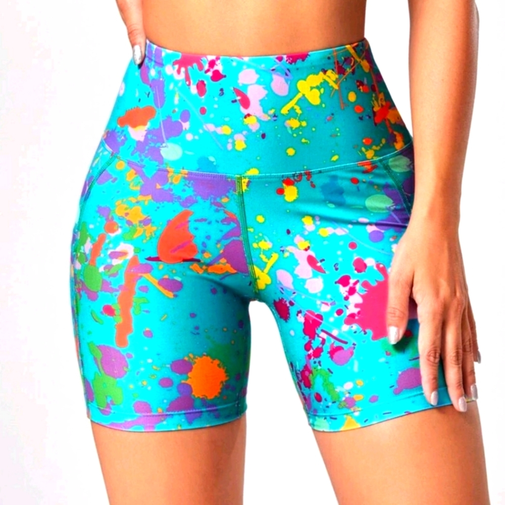 Splash Ink Fashion Biker Shorts